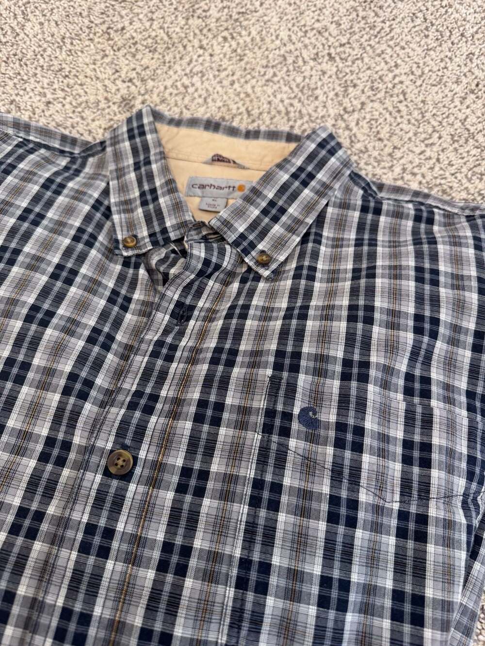 Men’s Carhartt Relaxed Fit Plaid Button Down Shirt XL